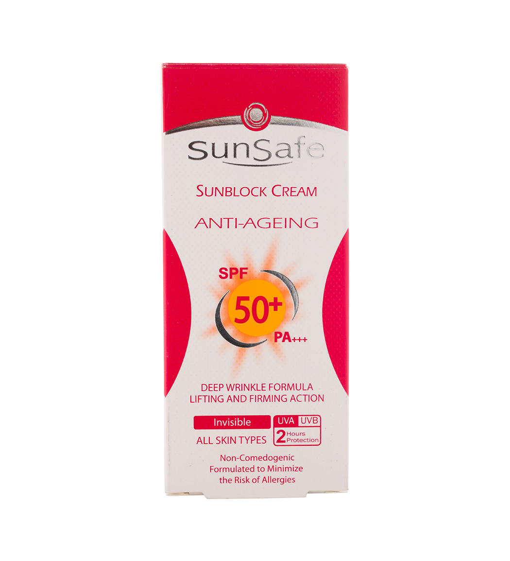 تصویر از کرم ضدآفتاب ضدچروک SPF50 بدون رنگ سان سيف